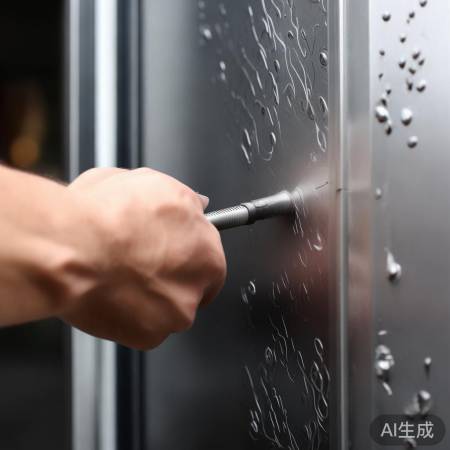 “粘贴防盗门标识，选胶保美观”