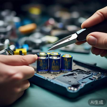 小心取出旧电池，标记正负。