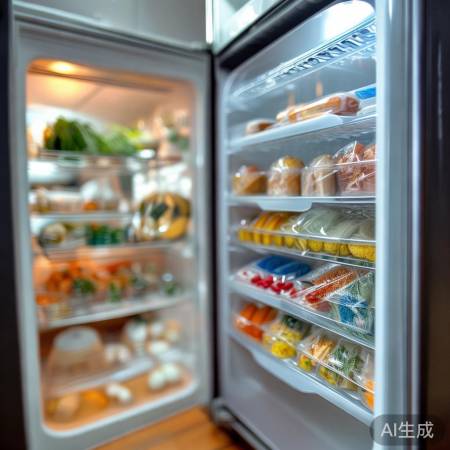 冰箱保鲜膜防食物接触壁