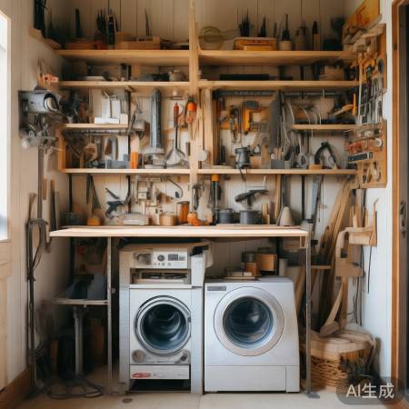 旧洗衣机变木工房，空间利用好