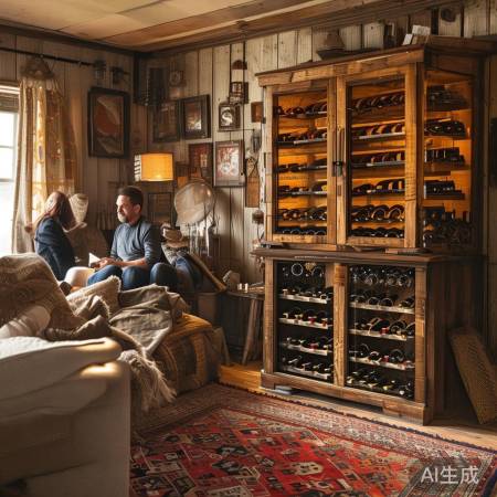 原木红酒柜，舒适家居风