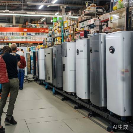 家居建材市场，壁挂炉品牌全，实