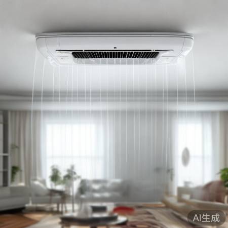 空调安装在天花板中央