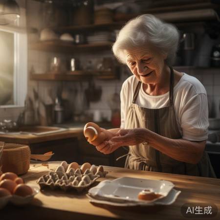 鸡蛋放错方向，阿姨懊恼不已