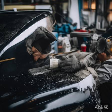 修补凹槽，打磨至平