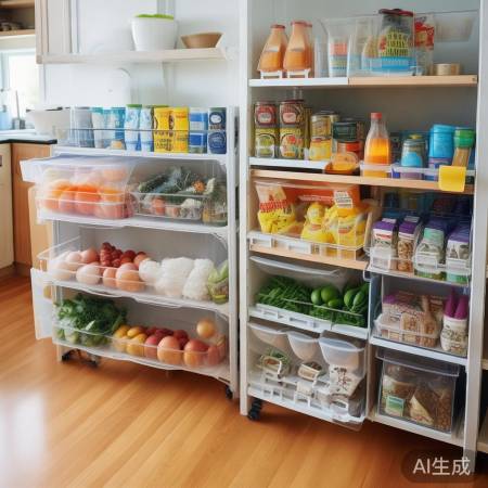 分类收纳，易腐、饮料、零食分区