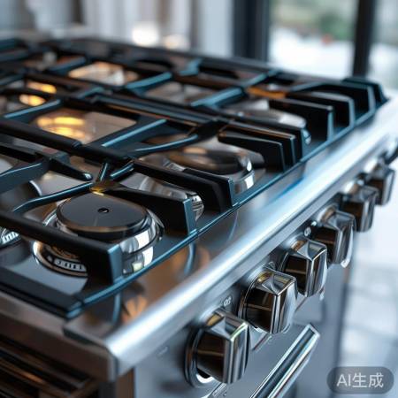 高端燃气灶，功能丰富，外观大气