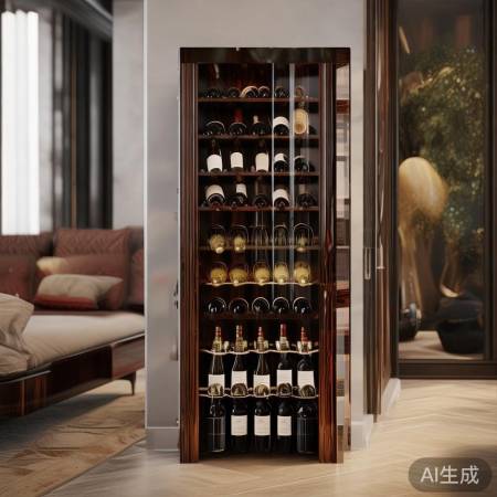 酒柜风格多样化，个性酒窖必备。