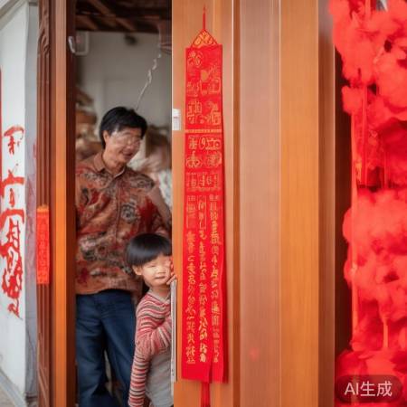 贴春联，清洁门面，显喜庆