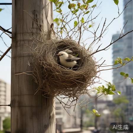 鸟儿无孔不入筑巢