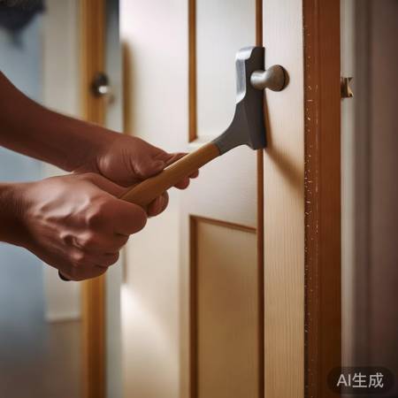 调整门缝,小心敲打