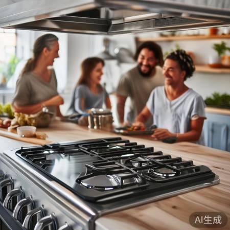 燃气灶双灶全上进风，烹饪更高效