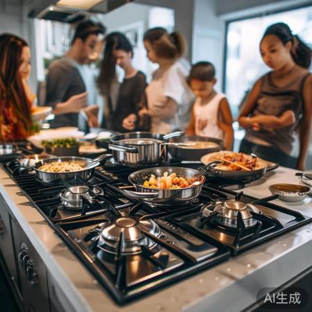 大灶烹饪，场面壮观