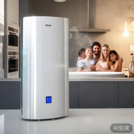 美的热水器,一按即享55度恒温