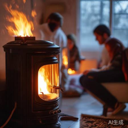燃气灶烧水取暖,温馨冬日