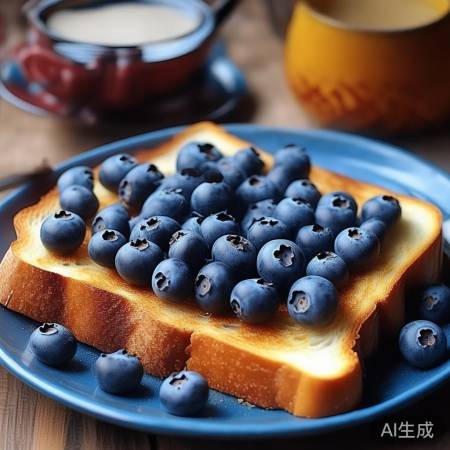 蓝莓吐司，酸甜脆配早餐